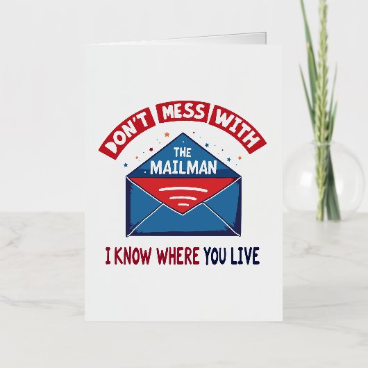 Carte De Vacances Métallisée Dont Mess avec l'Humour Mailman (Recto)