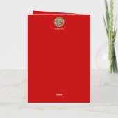 Carte De Vacances Métallisée Doodle d'or rouge (Verso)