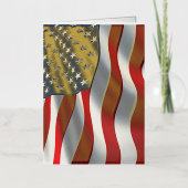 Carte De Vacances Métallisée Drapeau américain (Recto)