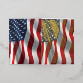 Carte De Vacances Métallisée Drapeau américain (Mise à l'extérieur)