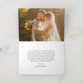 Carte De Vacances Métallisée Elegant Classic Wedding Thank You (Couchage intérieur)