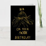 Carte De Vacances Métallisée Elégant Gold Foil One Flower 50th Sister Birthday<br><div class="desc">Un élégant papier doré simple fleur 50ème anniversaire souhait pour une soeur</div>