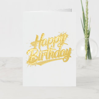 Carte De Vacances Métallisée Elegant Happy Birthday Folded Foil Greeting Card