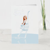 Carte De Vacances Métallisée Elegant Ice skater Folded Foil Greeting Card (Recto)
