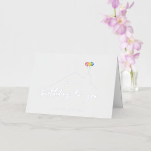 Carte De Vacances Métallisée Elégant Joyeux Ballons d'anniversaire Immobilier