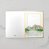 Carte De Vacances Métallisée Elégant Mariage de cadre en feuille d'or pressé (Mise à l'extérieur)