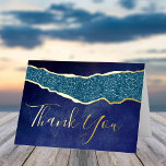 Carte De Vacances Métallisée Elégant Marine Blue Agate Mariage Merci réel<br><div class="desc">Dites merci dans le style avec ces élégantes et très tendance photo mariage véritable feuille pressée cartes de remerciement. Le design est facile à personnaliser avec votre propre photo et votre propre libellé et votre famille et vos amis seront ravis quand ils recevront ces fabuleux remerciements. Les éléments correspondants se...</div>