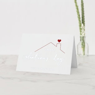 Carte De Vacances Métallisée Élégant Valentine's Day Immobilier