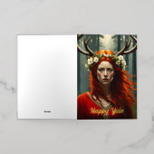 Carte De Vacances Métallisée Elen de Ways Yule (Mise à l'extérieur)