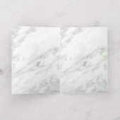 Carte De Vacances Métallisée Enregistrer le Marbre blanc Date (Couchage intérieur)