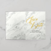 Carte De Vacances Métallisée Enregistrer le Marbre blanc Date (Mise à l'extérieur)
