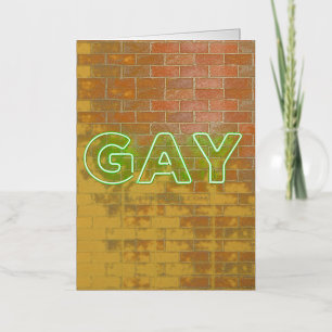 Carte De Vacances Métallisée Enseigne néon gay illuminée SlipperyJoe lumineuse 