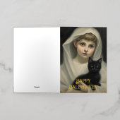 Carte De Vacances Métallisée Fantôme et Halloween de chat noir (Mise à l'extérieur)