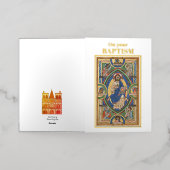 Carte De Vacances Métallisée Félicitations au baptême (Mise à l'extérieur)