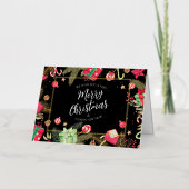 Carte De Vacances Métallisée Festive Black Gold Joyeux Noël (Recto)