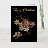 Carte De Vacances Métallisée Festive Holiday Laurel (Recto)