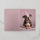 Carte De Vacances Métallisée Fête de l'anniversaire de Pit Bull (Mise à l'extérieur)