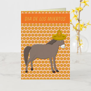 Carte De Vacances Métallisée Fête des ânes mexicains de la coutume des morts