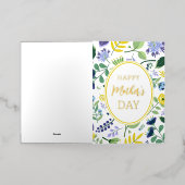 Carte De Vacances Métallisée Fête des mères florales joyeuses (Mise à l'extérieur)