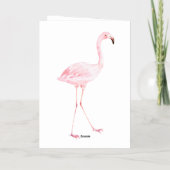 Carte De Vacances Métallisée Flamant rose rose Bonjour bébé (Verso)