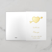 Carte De Vacances Métallisée Flèche de coeur romantique (Mise à l'extérieur)