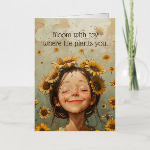 Carte De Vacances Métallisée Fleur de joie