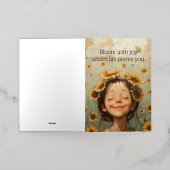 Carte De Vacances Métallisée Fleur de joie (Mise à l'extérieur)