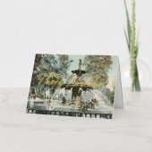 Carte De Vacances Métallisée Forsyth Fountain Savannah GA Anniversaire (Recto)