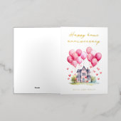 Carte De Vacances Métallisée Gold Happy Home Anniversaire Réalité (Mise à l'extérieur)