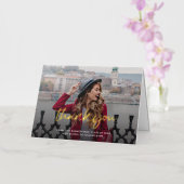 Carte De Vacances Métallisée Graduation 2024 Grad Photo Script Merci (Orchidée)