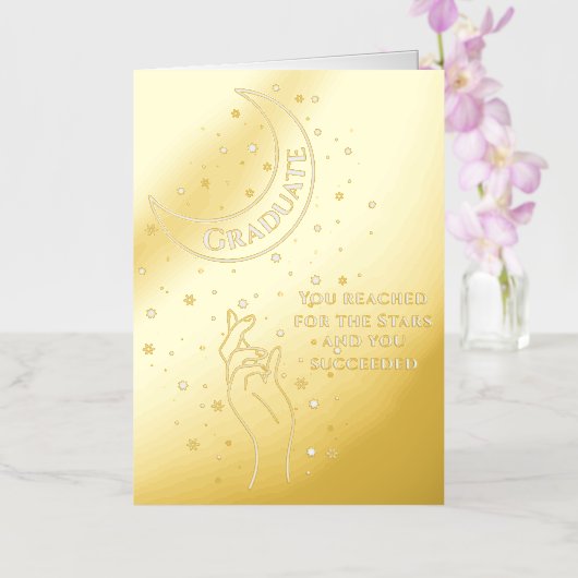 Carte De Vacances Métallisée Graduation Gold Foil (Orchidée)