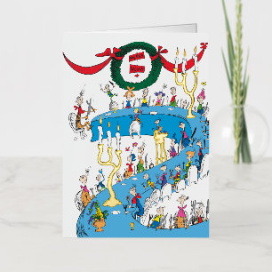 Carte De Vacances Métallisée Grinch Classique Fête joyeuse joyeuse