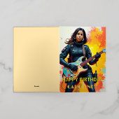 Carte De Vacances Métallisée Guitariste sur mesure (Mise à l'extérieur)