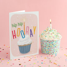 Hip Hip Hourra Cupcake Joyeux Anniversaire