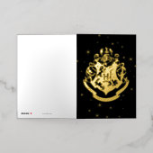 Carte De Vacances Métallisée HOGWARTS™ Crest doré (Mise à l'extérieur)
