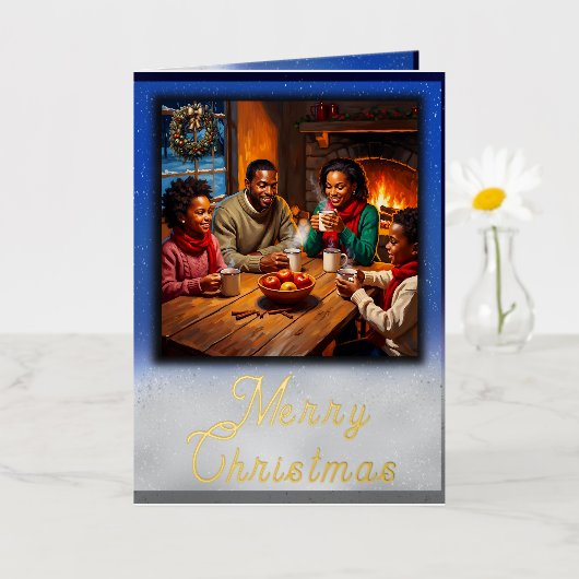 Carte De Vacances Métallisée Hot Apple Cider Christmas Greeting (Petite fleur)