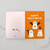 Carte De Vacances Métallisée Icône d'Halloween ou fantômes traités (Mise à l'extérieur)