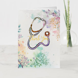 Carte De Vacances Métallisée Infirmière de Merci personnalisée Soins de santé F