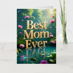 Carte De Vacances Métallisée Jardin de la forêt lunaire pour la fête des mères