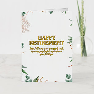 Carte De Vacances Métallisée "Je vous souhaite une retraite relaxante et gratif