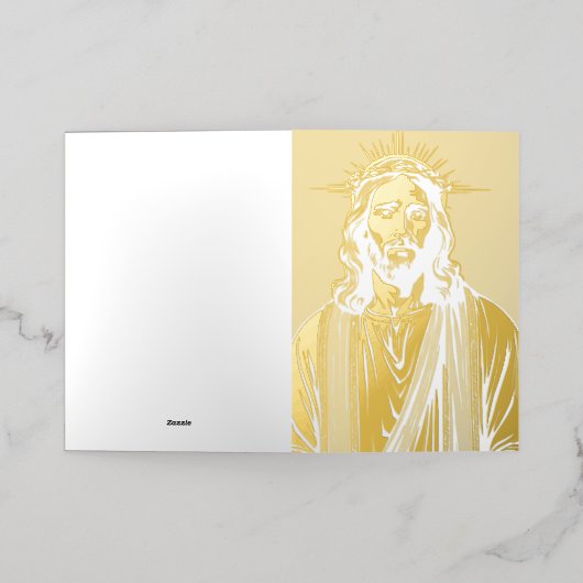 Carte De Vacances Métallisée Jesus (Mise à l'extérieur)