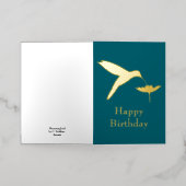 Carte De Vacances Métallisée Joyeux anniversaire de colibri (Mise à l'extérieur)