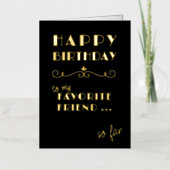 Carte De Vacances Métallisée Joyeux anniversaire Funny Favori ami Typographie (Recto)