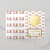 Carte De Vacances Métallisée Joyeux Cupcake d'anniversaire (Mise à l'extérieur)