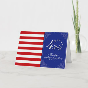 Carte De Vacances Métallisée Joyeux Jour de l'Indépendance Amérique