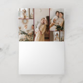 Carte De Vacances Métallisée Joyeux Noël Retro Script photo Rouge (Couchage intérieur)