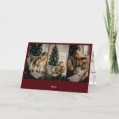 Carte De Vacances Métallisée Joyeux Noël Retro Script photo Rouge (Verso)