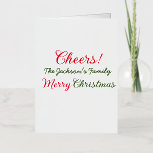 Carte De Vacances Métallisée joyeux noël vœux ajouter nom de famille texte phot