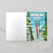 Carte De Vacances Métallisée Juneau Alaska À Ski (Mise à l'extérieur)
