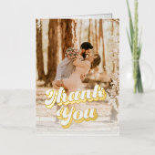 Carte De Vacances Métallisée Juste Peachy Merci Mariage Or (Recto)